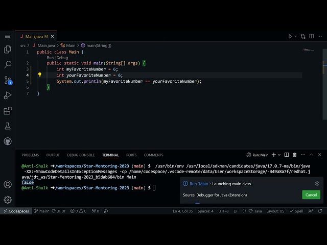 Java Basics: Comparison operators