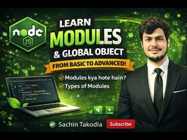 Node.js Modules & Global Objects Explained | Core Modules in Node.js (Hindi)