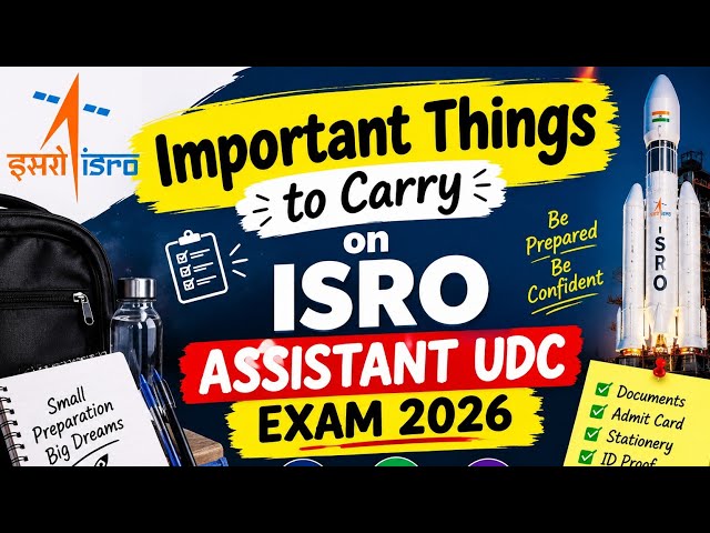 ISRO Assistant/UDC 2026 , important things to carry ☺️❤️📚 #isro 