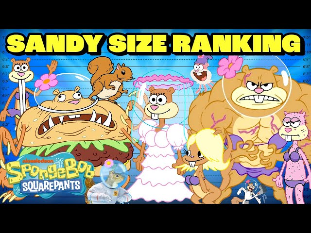 Sandy Cheeks Ranking By Size! 📏 | SpongeBob