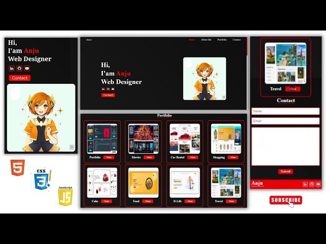 How to Make a Responsive Portfolio Website Using Html , CSS and JavaScript | @TechnoWhiteFang