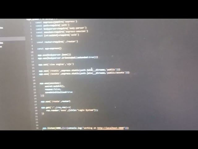 creating a login page  express node js and vscode