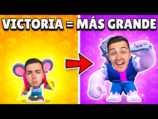 EVERY WIN = MY BRAWLER GROWS BIGGER 😱🔥 Brawl Stars Challenge