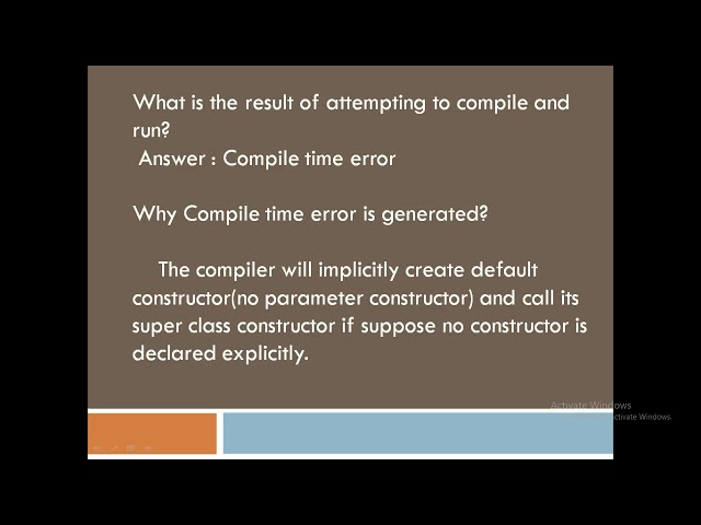 Java Default Constructor Program