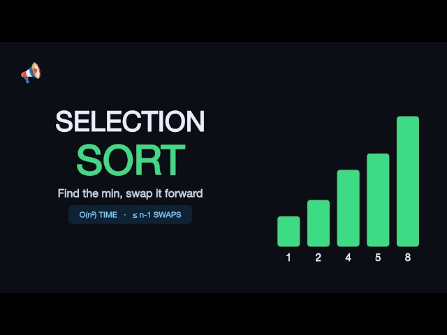 Selection Sort, Visualized: Find the Min, Swap It Forward