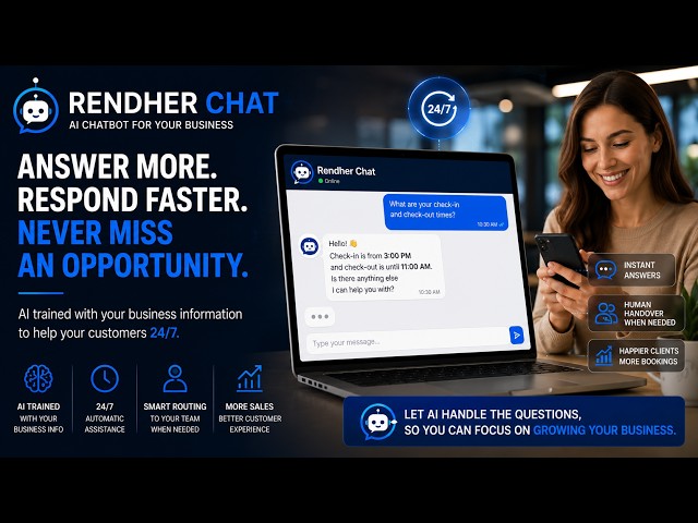 Rendher Chat | AI Chatbot for Your Business | 24/7 Customer Support