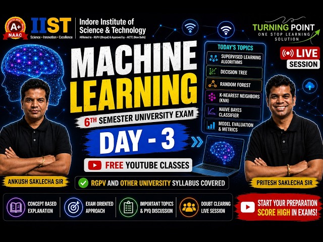 DAY 3 | Machine Learning | Semester Exam | Free YouTube Series | Complete Course | RGPV and others