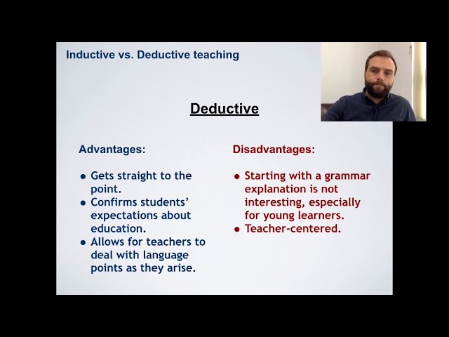 TESOL Concepts: Inductive vs. deductive teaching approach