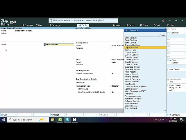 Bank entry with receipt voucher in Tally Prime#tallyprimefullcourse