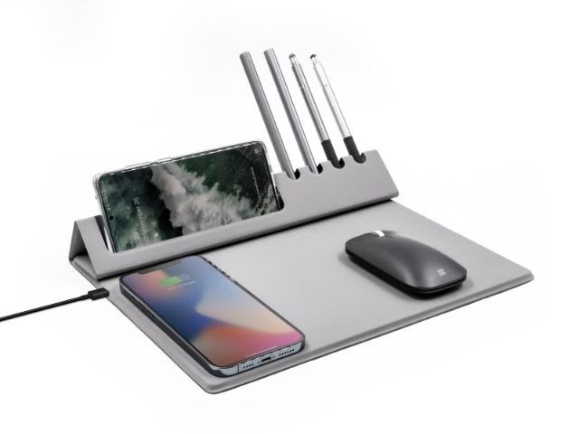BrandCharger - Evopad Charge Foldable Wireless Charger Mousepad Pen & Phone Holder