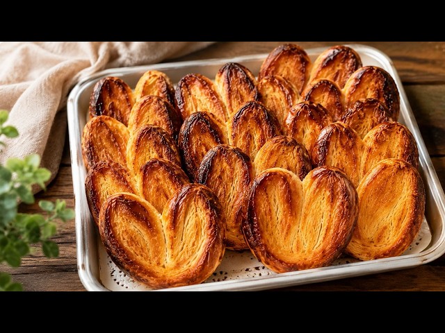 PALMERITAS DE HOJALDRE CASERAS 😍 ¡CRUJIENTES, DORADAS Y FACILÍSIMAS!