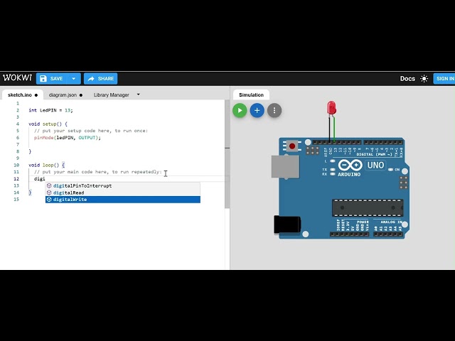 #1 Arduino Blinking LED using Wokwi