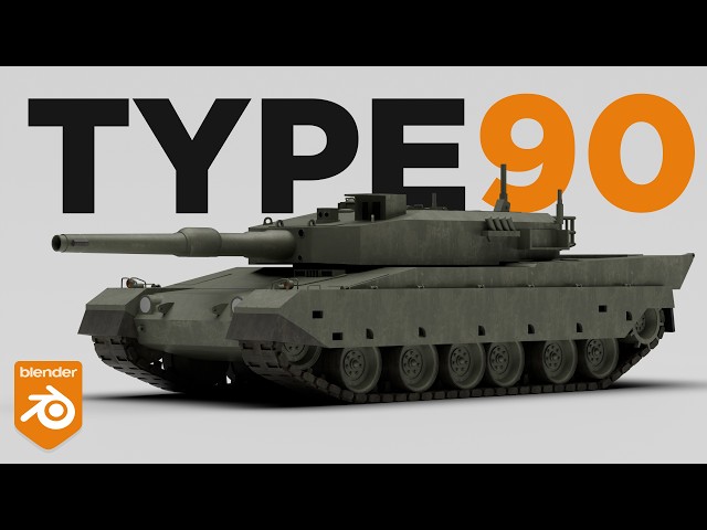 Modeling Process Type 90 Tank in Blender | Hard Surface Timelapse