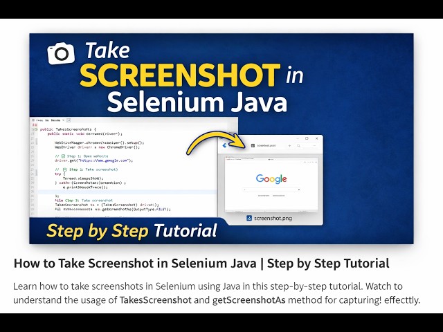 How to Take Screenshot in Selenium Java | Step by Step Tutorial