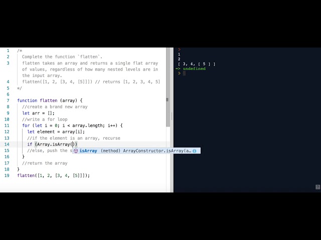 Flatten an Array with Recursion (JavaScript)