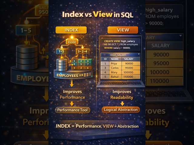Index vs View in SQL