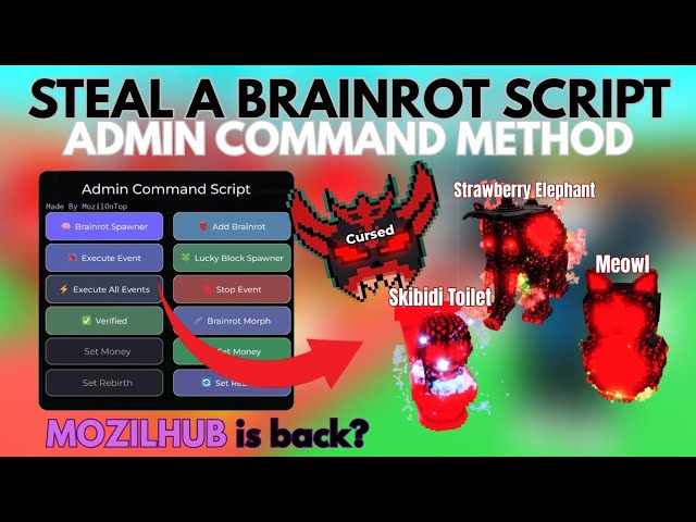 Steal A Brainrot Script ADMIN COMMAND UPDATE | Admin Abuse, Brainrot Spawner, Safe