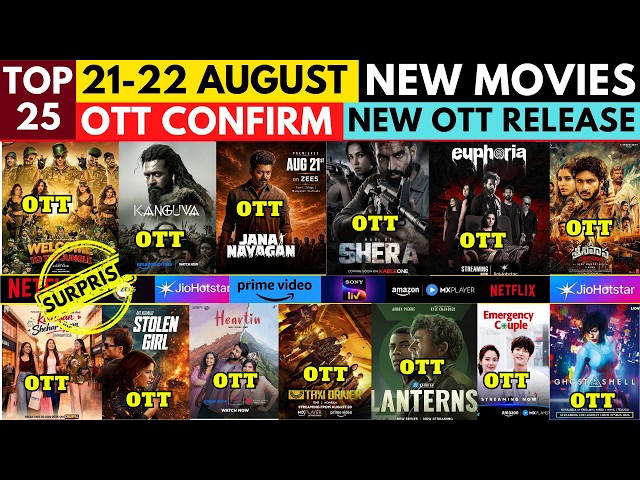 OTT Release Movies This Week 21 - 22 AUGUST I New Movies on OTT I New on Netflix I New on PrimeVideo