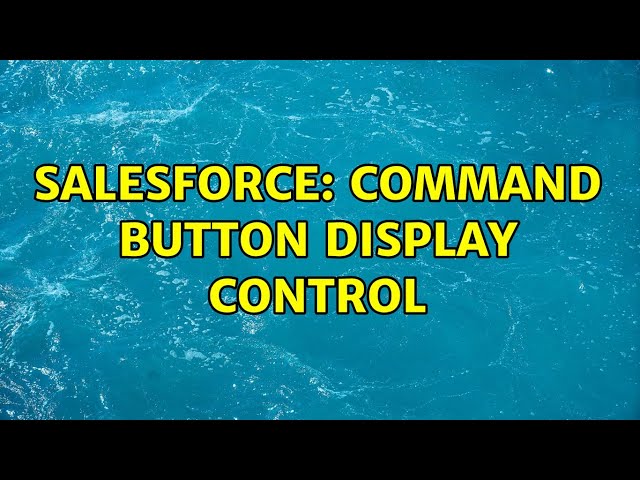 Salesforce: Command button display control (2 Solutions!!)