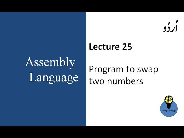 Lecture 25 : program to swap two numbers in assembly language in urdu hindi