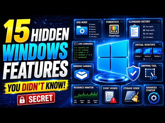 15 Hidden Windows Features You MUST Know in 2026 | Powerful Windows Tricks & Secrets !!