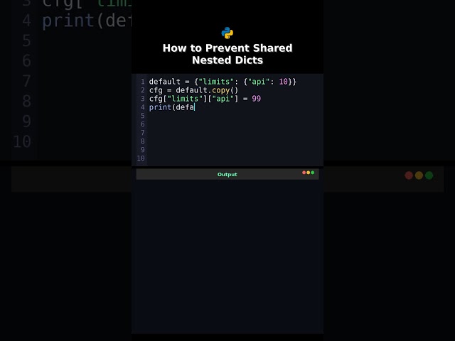 How to Prevent Shared Nested Dicts #data
