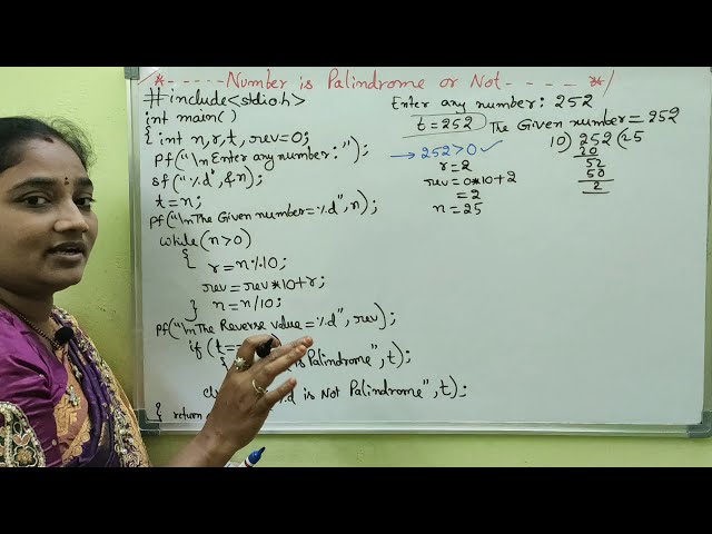 C Program||Finding whether the given number is Palindrome or Not ||Telugu Scit Tutorial