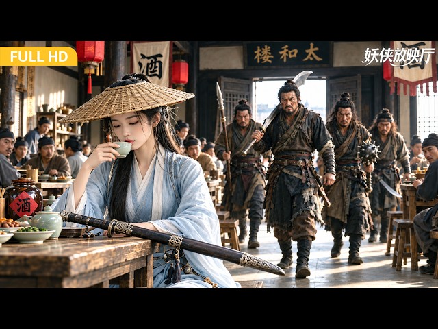 【Chinese drama】喝茶女孩竟是隐藏高手，一秒出招识破妖物伪装横扫千名恶霸