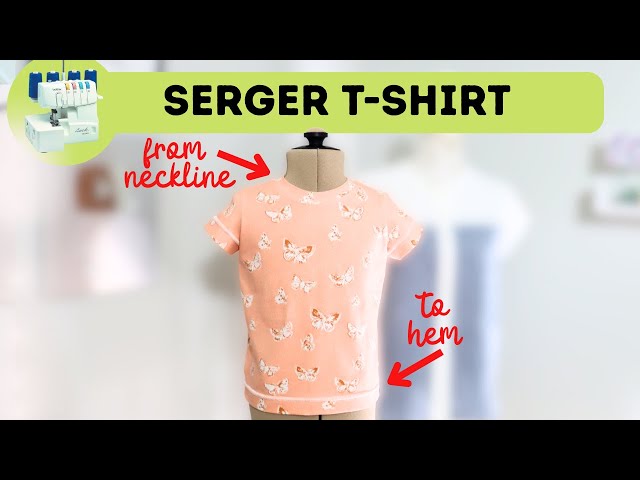 How to sew a t-shirt ENTIRELY on a SERGER? From a neat neckline to the hem!