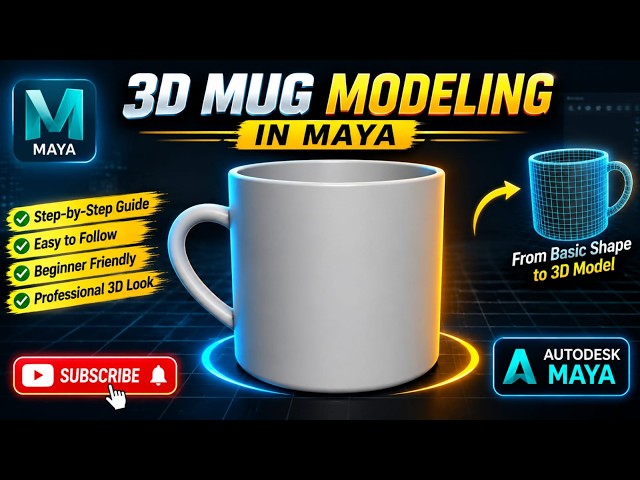 #AutodeskMaya #3DModeling #MayaTutorial #MugModeling #3DArt