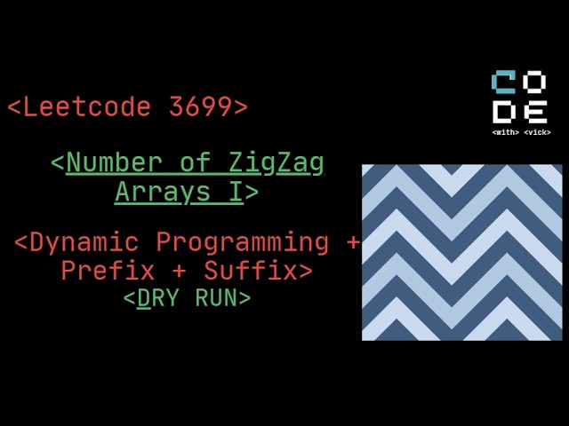 Leetcode 3699 | Number of ZigZag Arrays I | Leetcode POTD | Dynamic programming + prefix + suffix