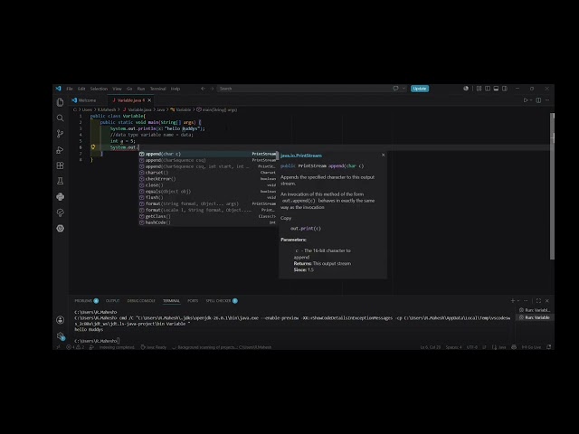 Learn variables form @javaWithBuddy 