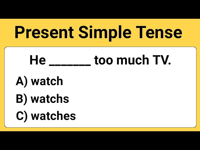 Present Simple Tense Quiz। Grammar Quiz। English Grammar Test
