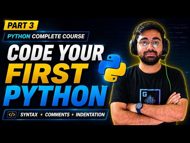 Python Basics Tutorial for Beginners | First Python Program, Syntax, Comments & Indentation | Part 3