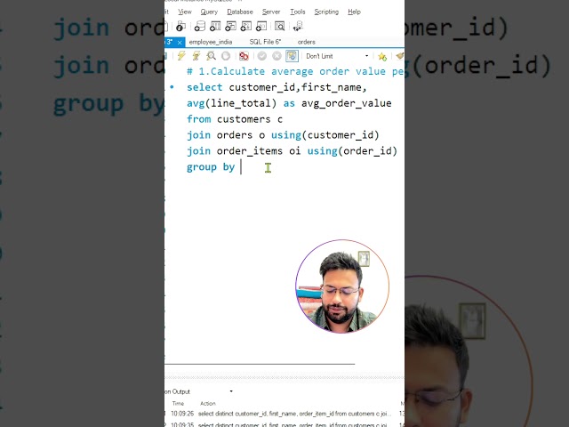 Calculate Customer Average Order Value (AOV👨‍💻) in SQL 📊 #coding #sql #sqlinterviewquestions