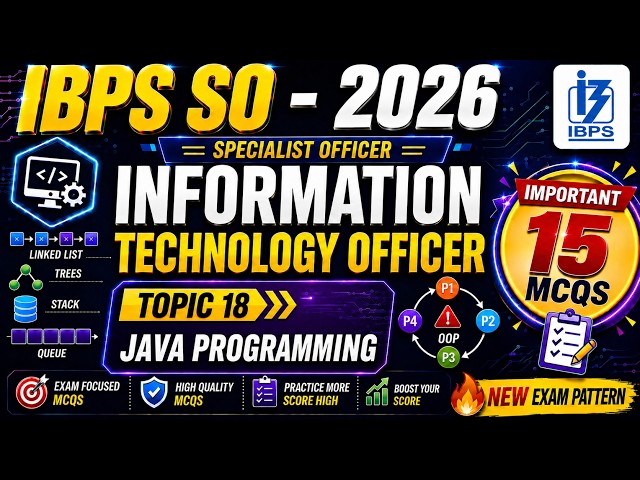 Java Programming MCQS | IBPS SO IT Officer 2026 | IBPS IT Officer MCQS PDF Notes 2026 | IBPS SO IT