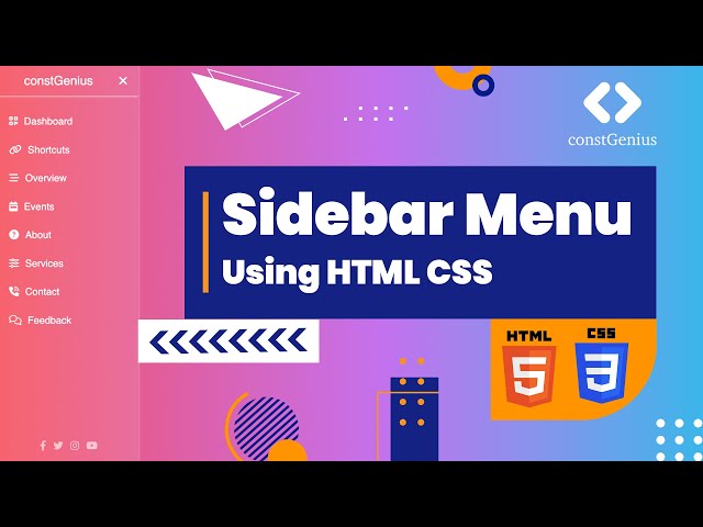 Sidebar Menu Using HTML CSS | Side Navbar