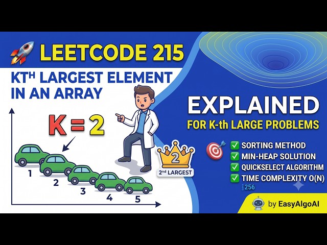 LeetCode 215 - Kth Largest Element in an Array | Quickselect Explained | EasyAlgoAI