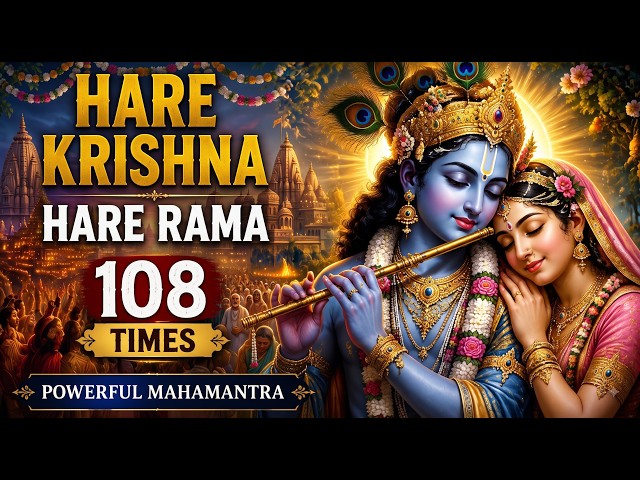 🦚 Hare Krishna Hare Rama | Maha Mantra 108 Times | Peaceful Krishna Chant