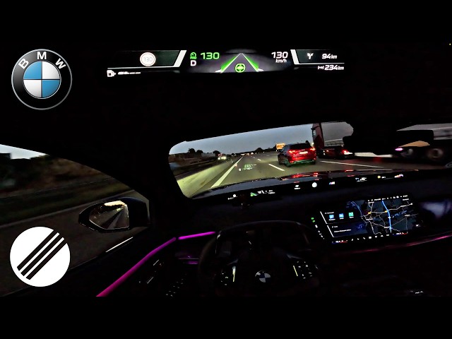 2027 BMW 7-Series 740 LCI Top Speed Drive on German Autobahn🏎(Autonomous Driving)