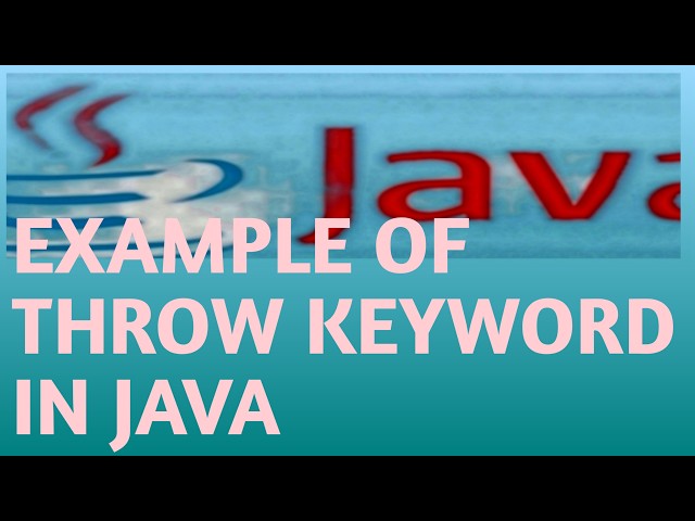 EXAMPLE OF THROW KEYWORD IN JAVA in Hindi Lecture 105