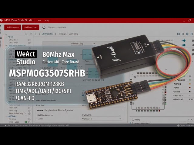 WeAct MSPM0G3507: Coding Drag & Drop Menggunakan MSP Zero Code Studio