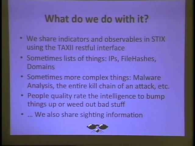 ShmooCon 2014: Operationalizing Threat Information Sharing: Beyond Policies and Platitudes