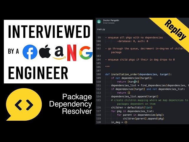 Package Dependency Resolver: Python Interview with a FAANG Engingeer