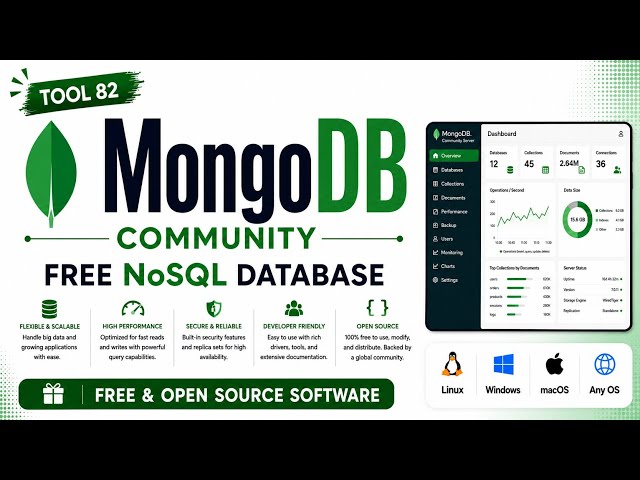 Tool 82 | MongoDB Community: Free NoSQL Database | Free & Open Source Software | Uplatz