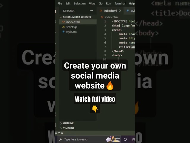 Social media website in 30 minutes!!! #javascript #shorts