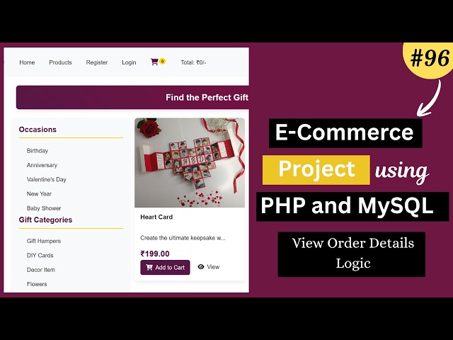 E-Commerce Website Project Using PHP & MySQL |Admin & User Panel | Order Details Logic - 96