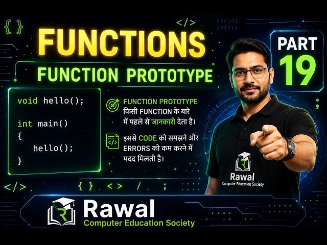 Functions in C 🔥 | Function Prototype Explained Practically 💻 | Part 19