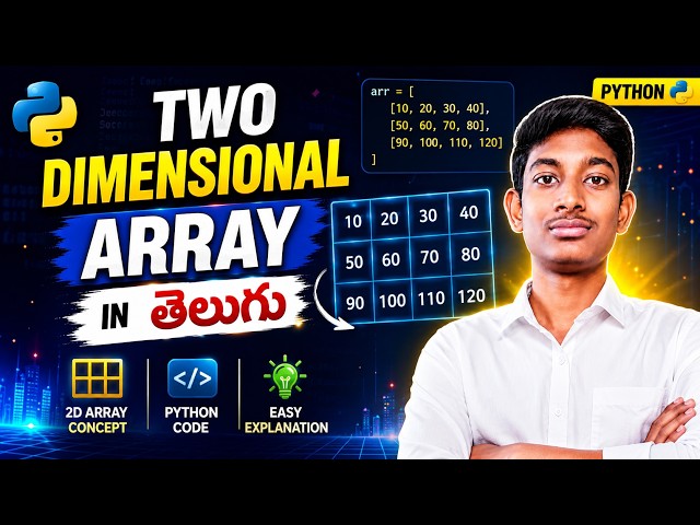 Two Dimensional Array in Python | 2D Arrays Full Tutorial for Beginners 🔥