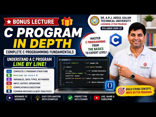 Programming Languages AKTU Bonus Lecture | Complete C Program Structure Explained | ACS101 | AKTU